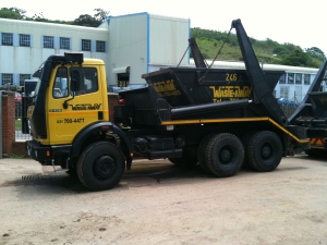 Waste-Away double diff skip truck